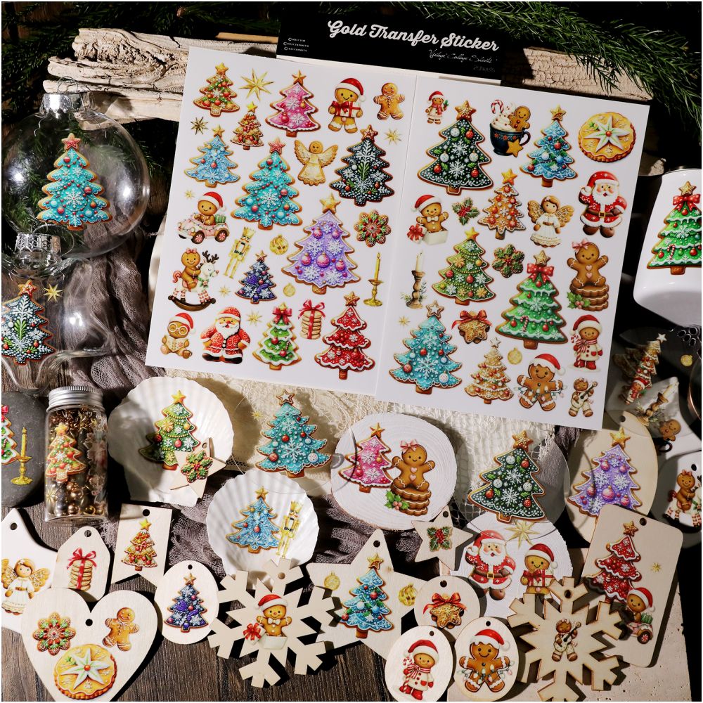 Christmas cute sweet candy transfer paper stickers 2 Pcs image 2
