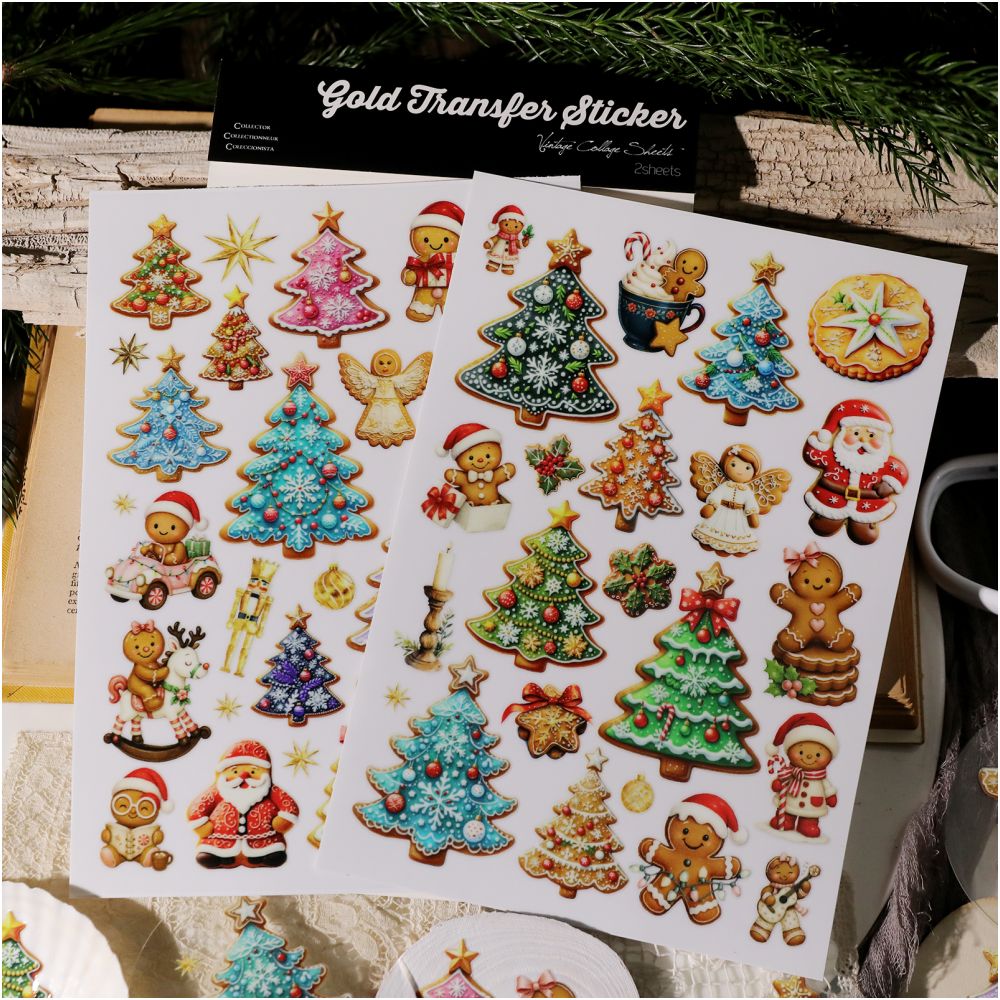 Christmas cute sweet candy transfer paper stickers 2 Pcs image 3