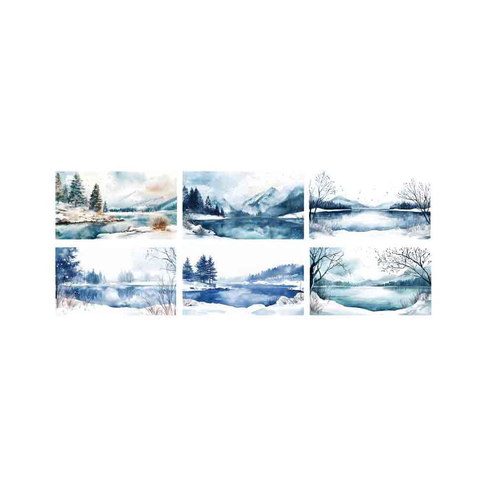 Winter scenery landscape PET tape 6 styles 9cm 1m image 8