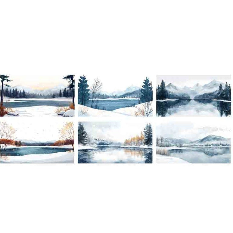 Winter scenery landscape PET tape 6 styles 9cm / 1m