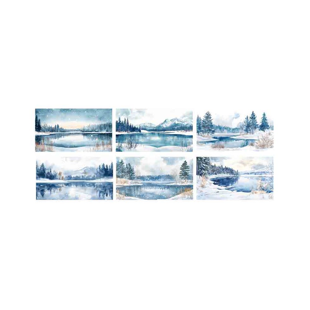 Winter scenery landscape PET tape 6 styles 9cm 1m image 12