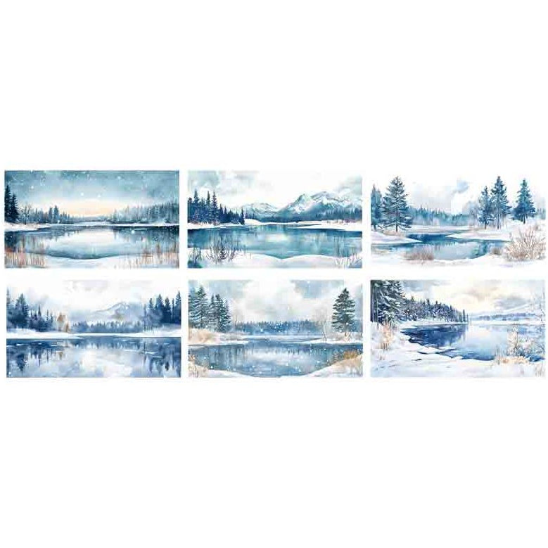Winter scenery landscape PET tape 6 styles 9cm / 1m