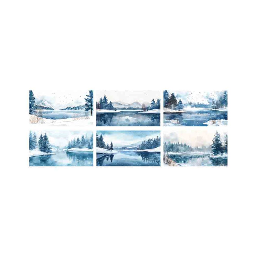 Winter scenery landscape PET tape 6 styles 9cm / 1m