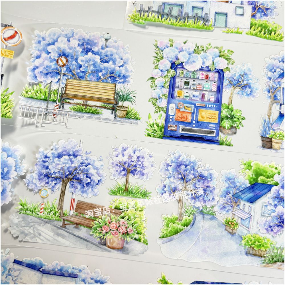 Blues Street antique style PET Tape 7cm 1m image 0