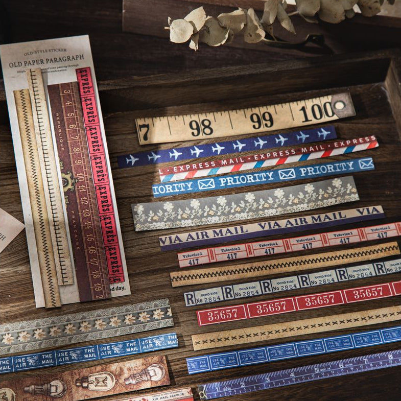 Old Paper Paragraph Series Paper Stickers 4 Types 25 Pcs image 0