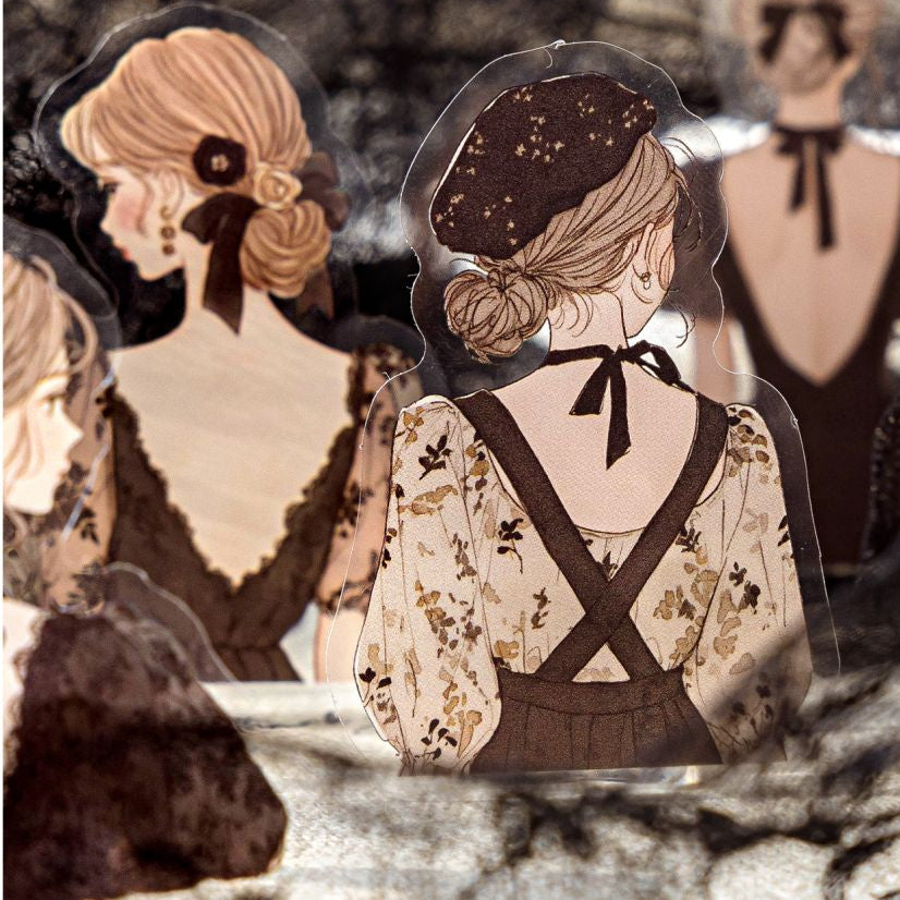 Turning Moment Series Retro Character PET Stickers 30 Pcs 4 Styles image 0