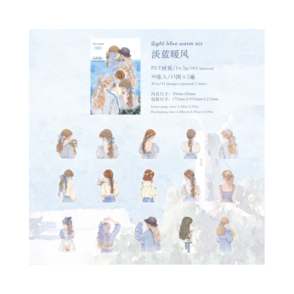 Turning Moment Series Retro Character PET Stickers 30 Pcs 4 Styles image 8