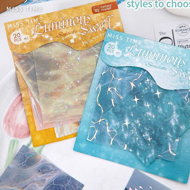 Waves Series Luminous PET stickers 6 Styles 20 Pcs image 2