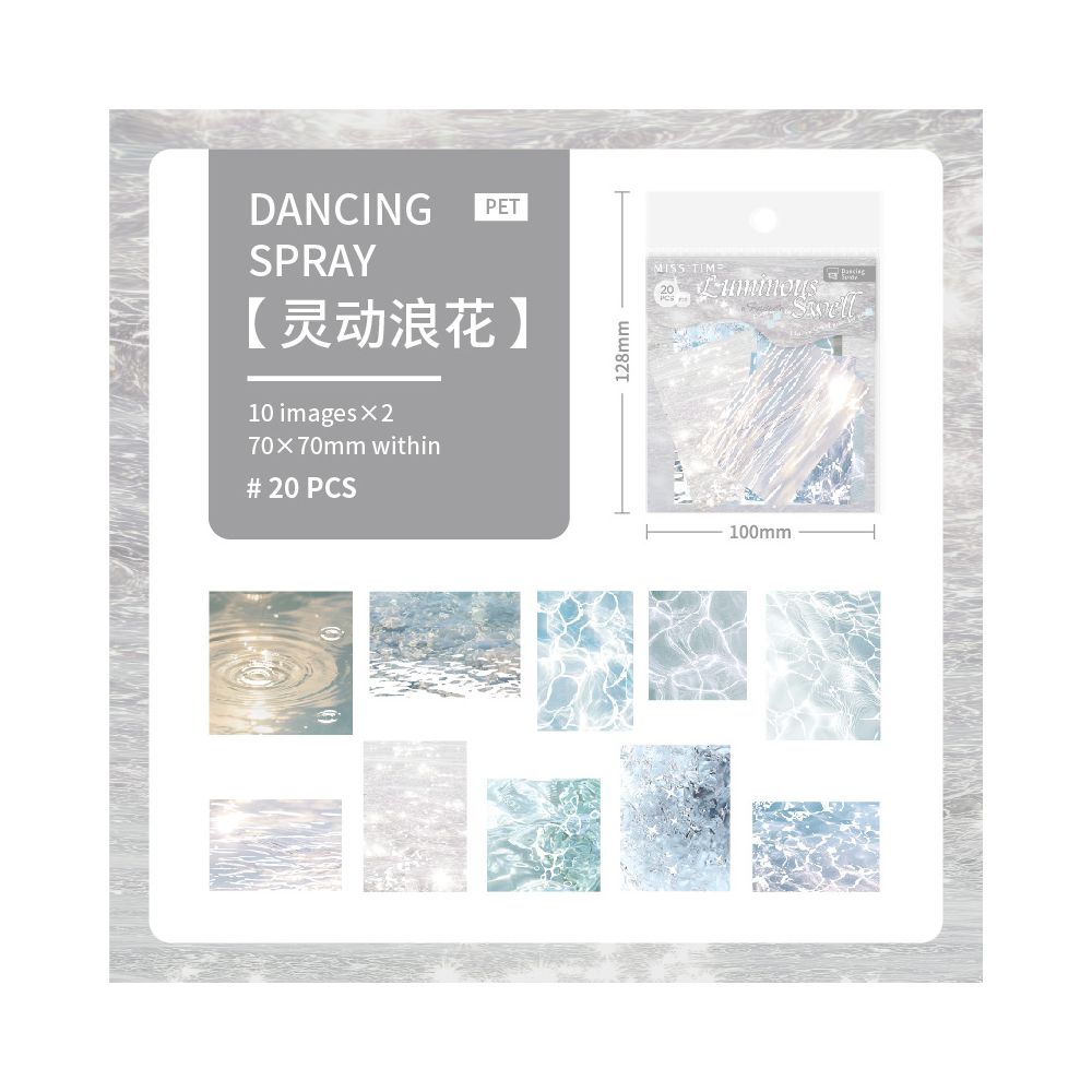 Waves Series Luminous PET stickers 6 Styles 20 Pcs image 9