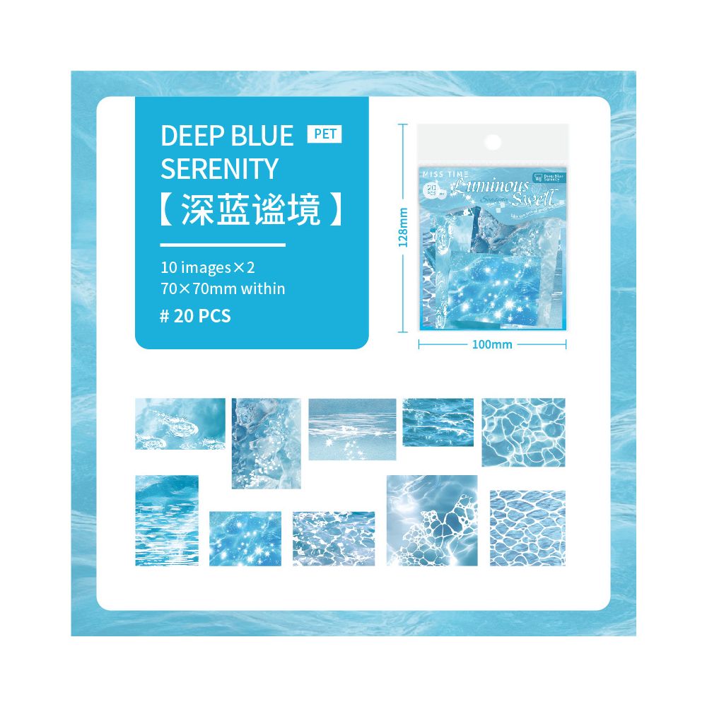 Waves Series Luminous PET stickers 6 Styles 20 Pcs image 10