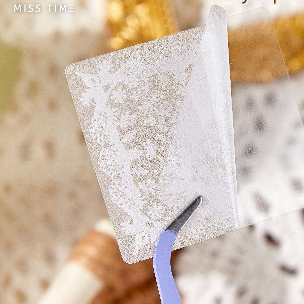 Woven series lace material PET Stickers 6 Styles 30 Pcs image 3