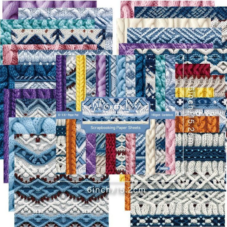 Wool series material paper 24 Pcs image 1