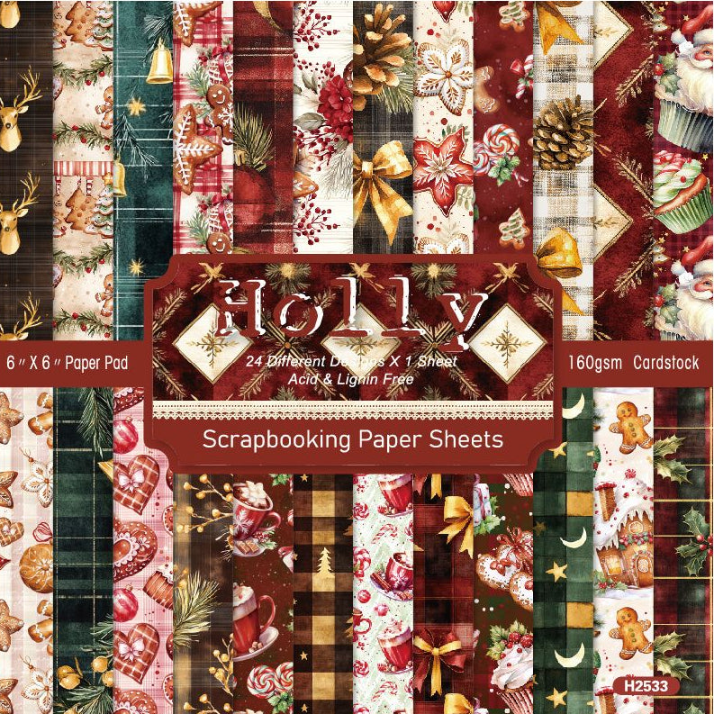 Christmas series material paper 24 Pcs image 0
