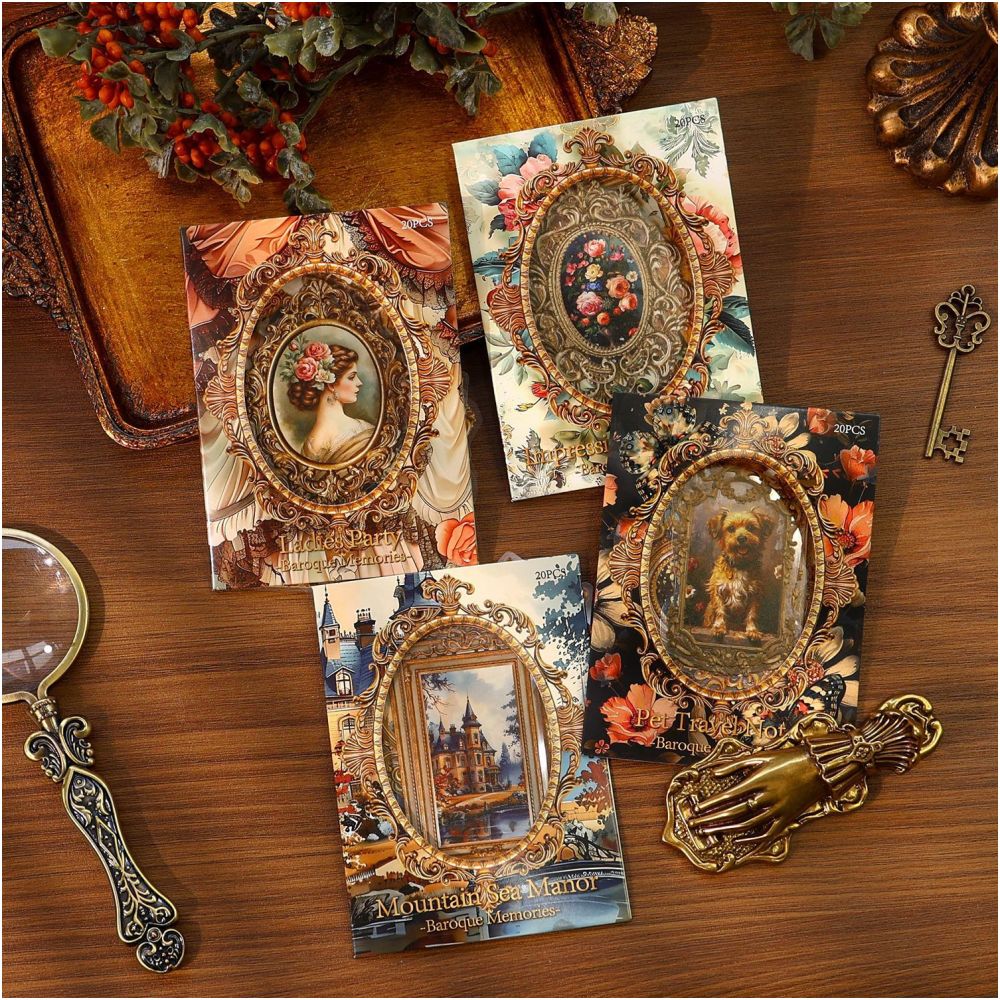 Baroque Memories Series PET Stickers 4 Designs 20 Pcs image 1