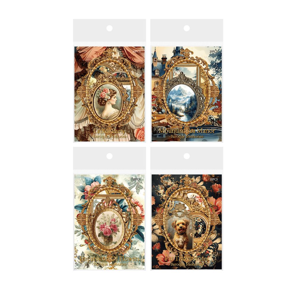 Baroque Memories Series PET Stickers 4 Designs 20 Pcs image 4