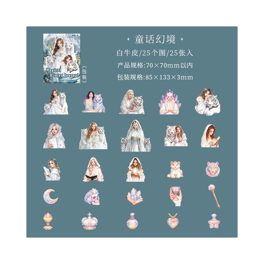 Magical Winter Diary Series PET Stickers 4 Styles 25 Pcs