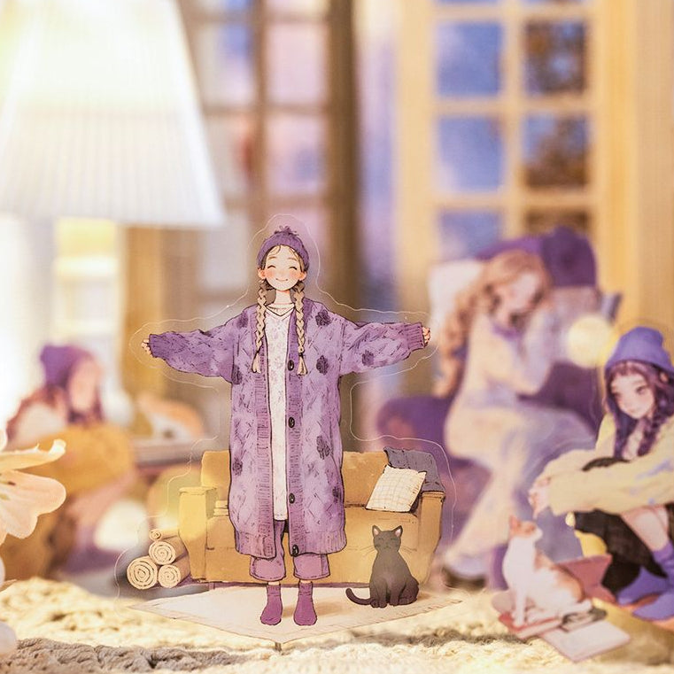 Warm Winter Whispers Series Character PET Stickers 6 Styles 20 Pcs image 0