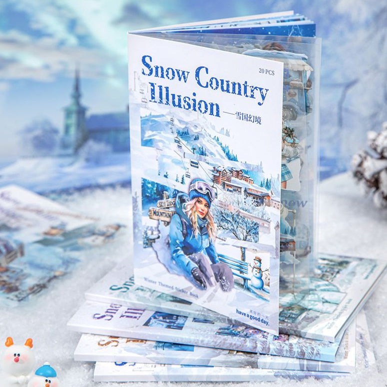 Snow Country Fantasy Series Winter Sticker Book 4 Styles 20 Sheets image 0