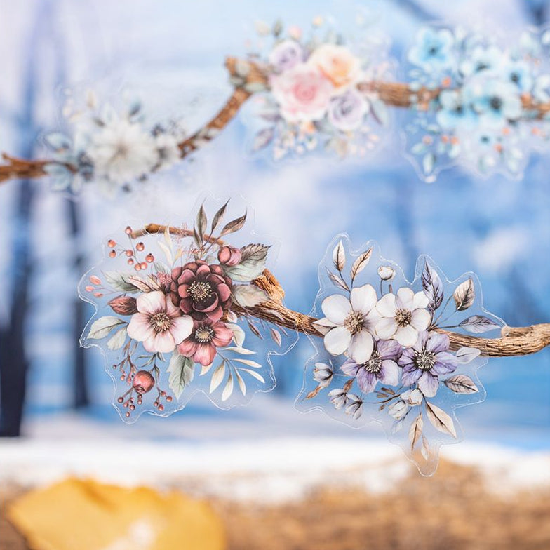 Winter Flower Sea Series PET Tape 6 Styles 5cm 2m image 1