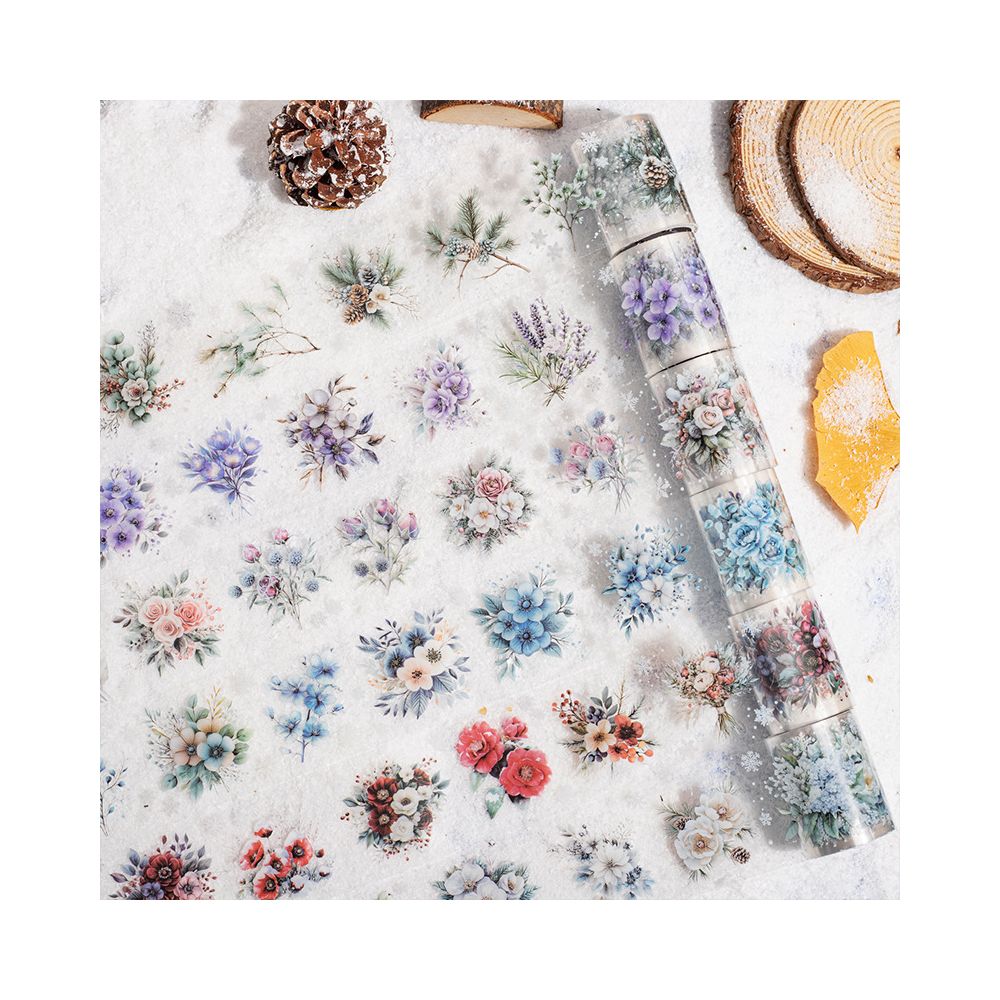 Winter Flower Sea Series PET Tape 6 Styles 5cm 2m image 2