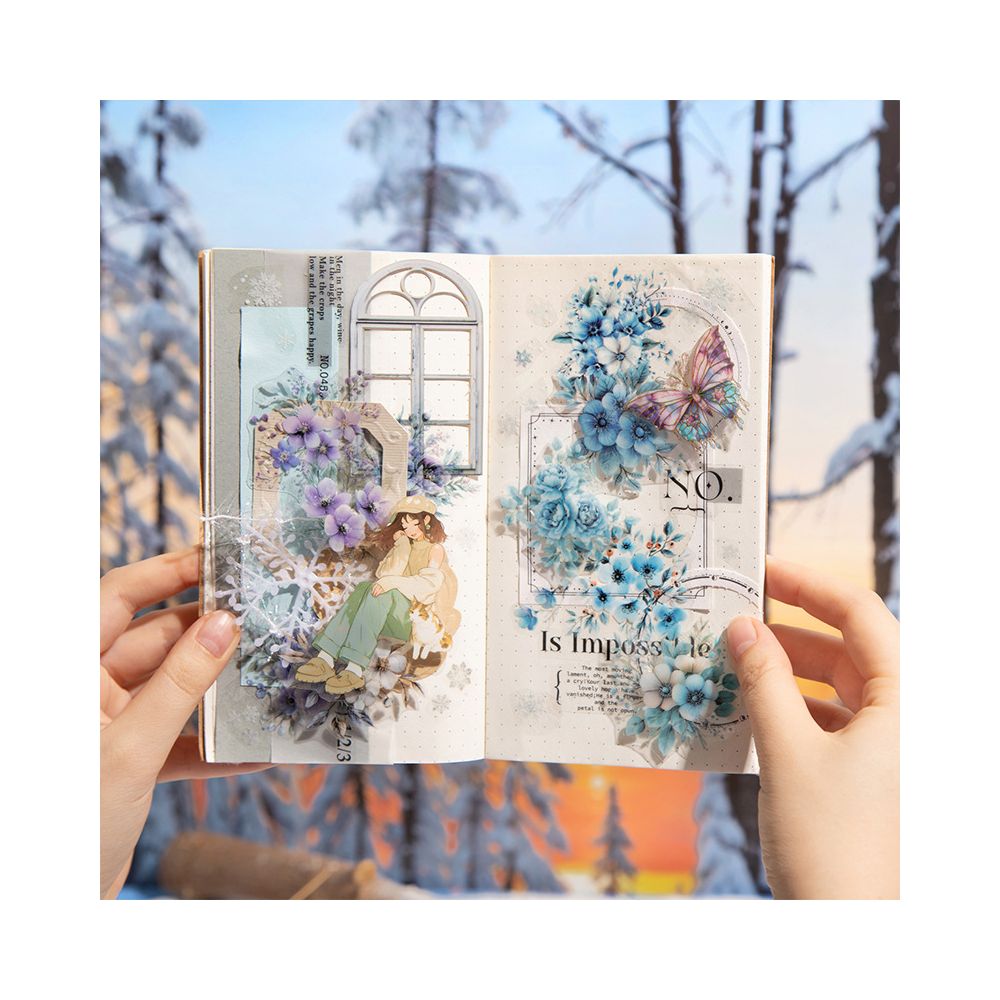 Winter Flower Sea Series PET Tape 6 Styles 5cm 2m image 3