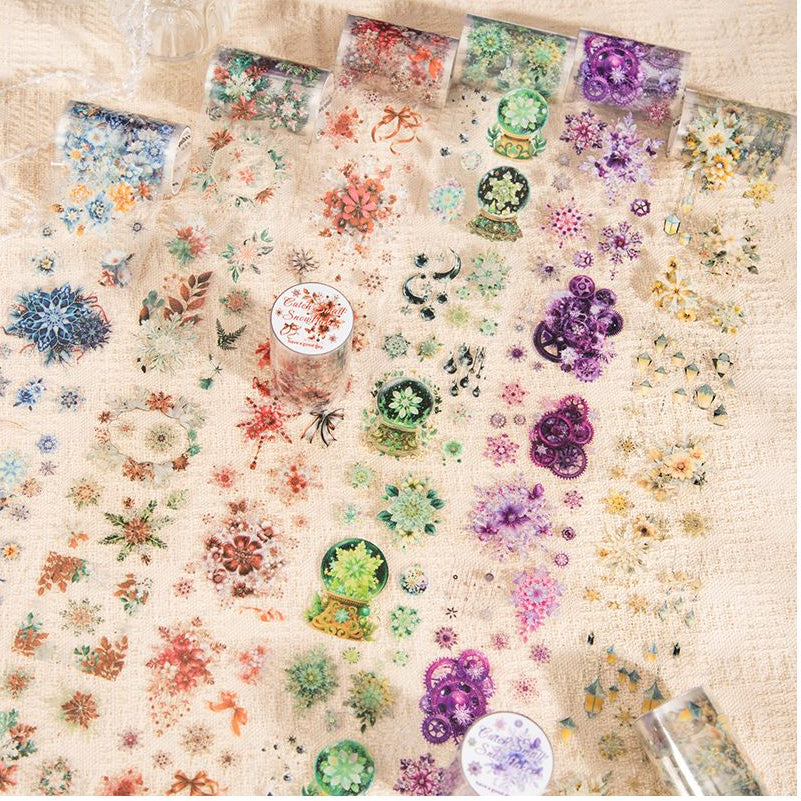 Snowflake themed winter series PET tape 6 Styles 6 cm 2 m image 1