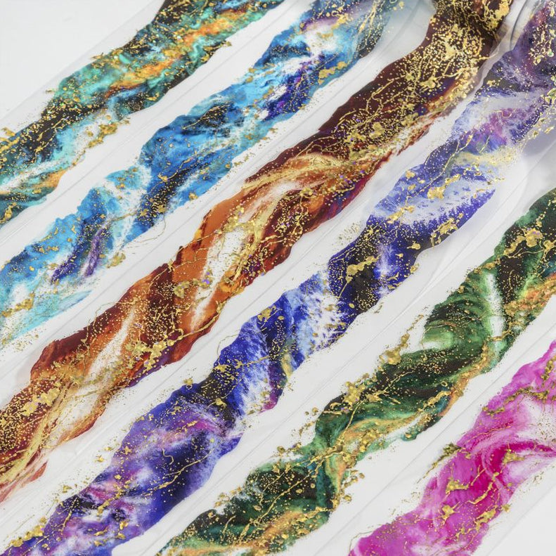 Wave Theme Gold Foil PET Tape 6 Styles 4cm 2m image 0