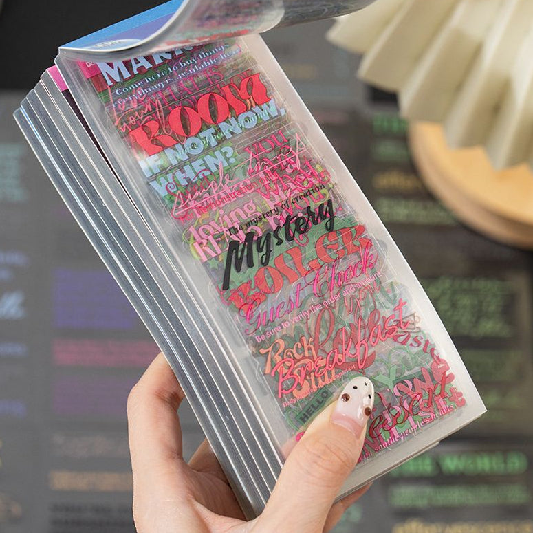 PET sticker book with literary astrological and English themes 50 sheets 2 designs image 0