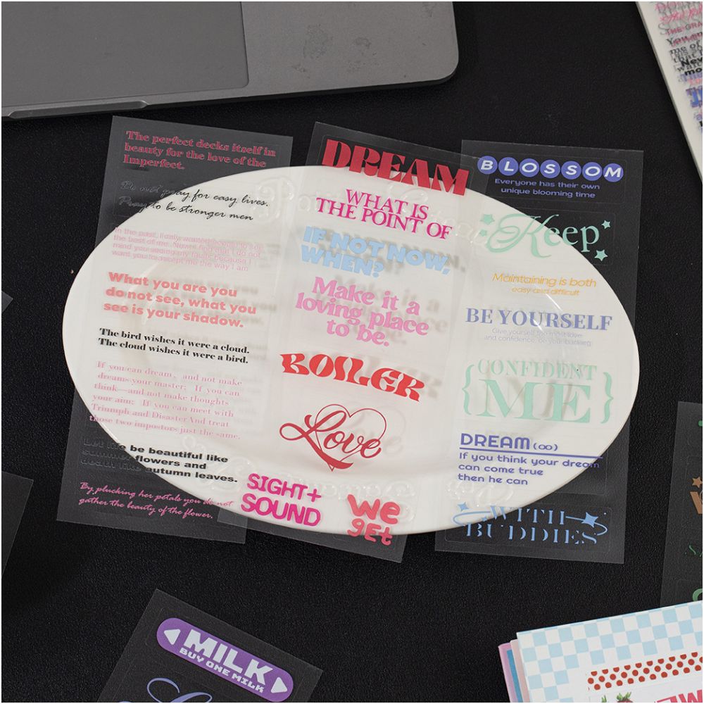 PET sticker book with literary astrological and English themes 50 sheets 2 designs image 2