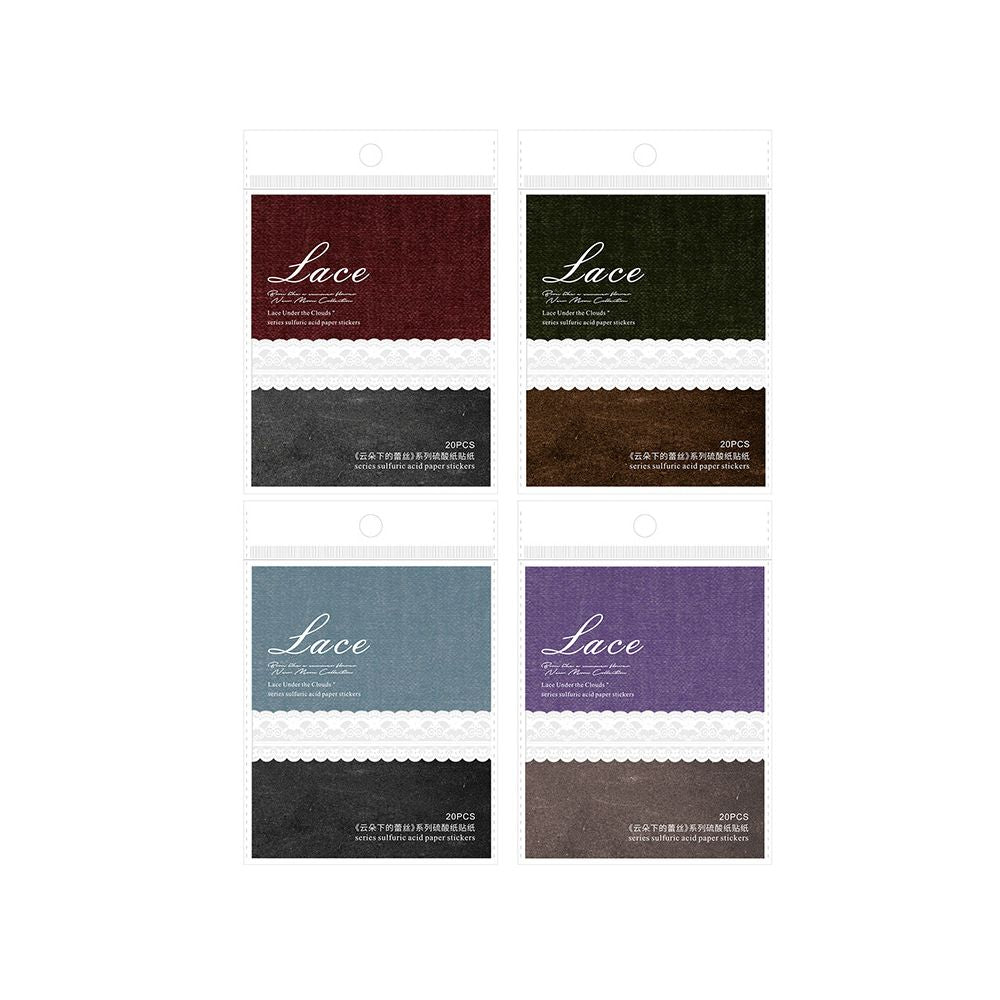 Lace Series Under the Clouds Paper Stickers 20 Pcs 4 Styles image 4