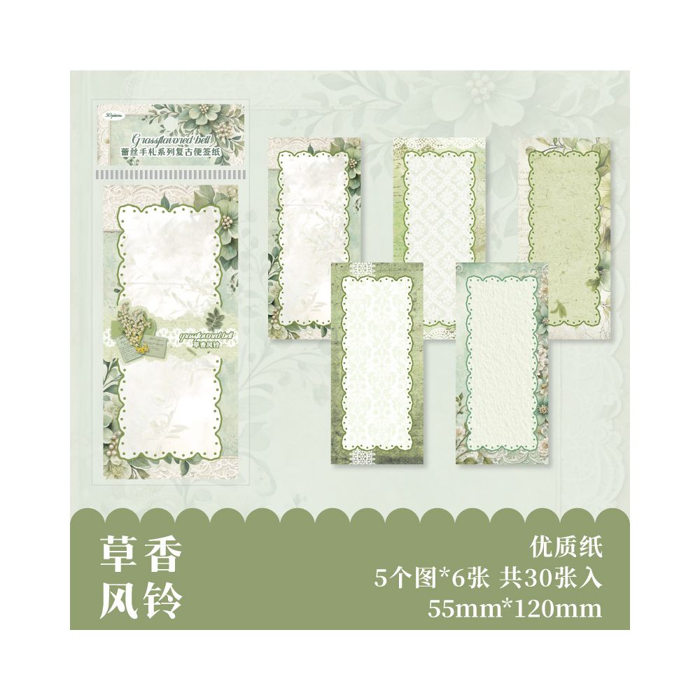 Vintage Paper Stickers with Lace Design 30 Sheets 6 Styles image 6