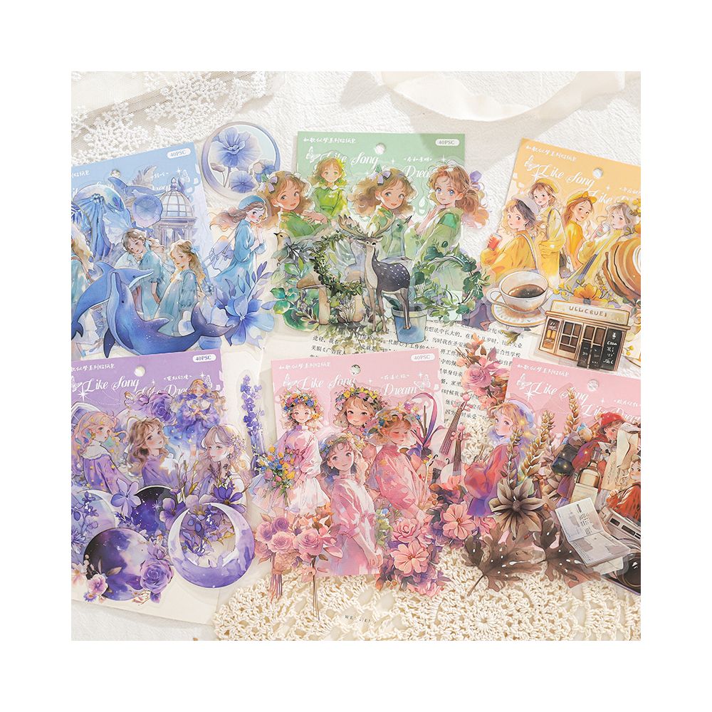 A dream series character PET Stickers 40 Pcs 6 Styles image 0