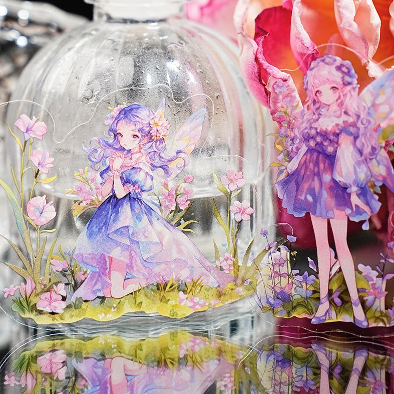 Flower Fairy Song series character PET Stickers 6 designs 15 Pcs image 3