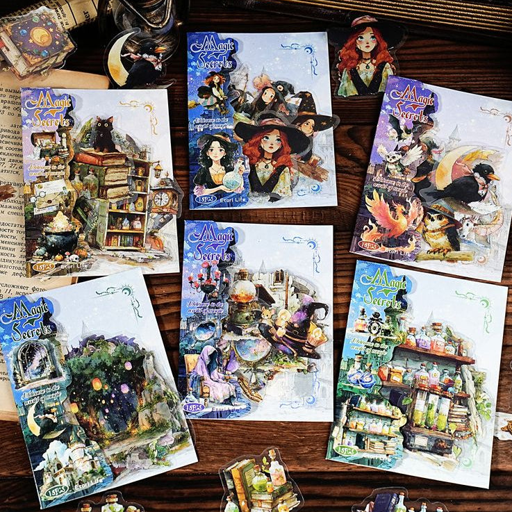 Magic Treasure Series Witch Theme PET stickers 15 Pcs 6 Styles image 0