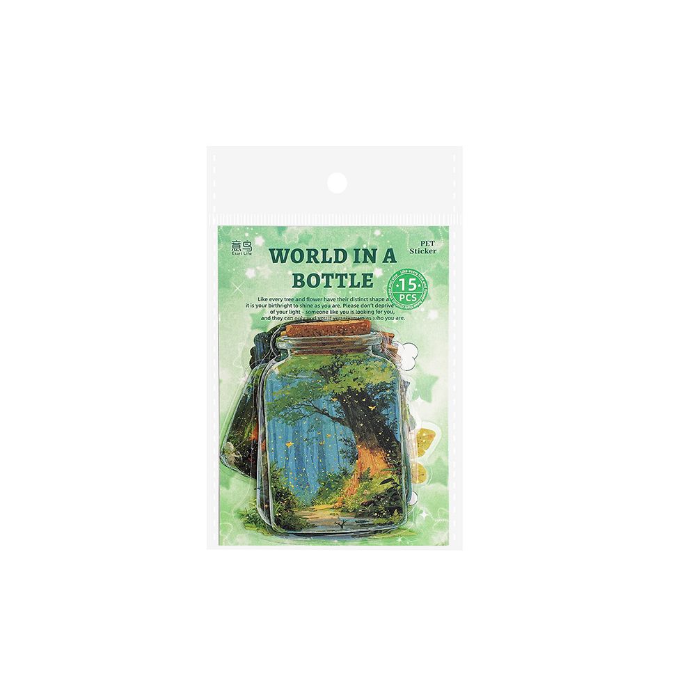 World in a Bottle Series PET Stickers 15 Pcs 6 Styles image 4