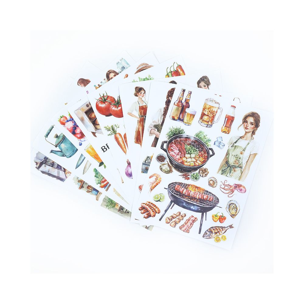 European retro style journal characters sticker book 7 Styles image 4