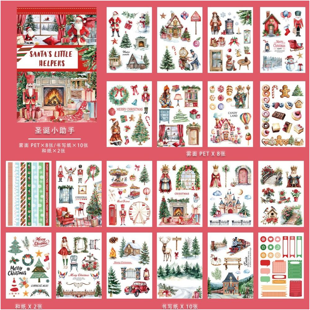 European retro style journal characters sticker book 7 Styles