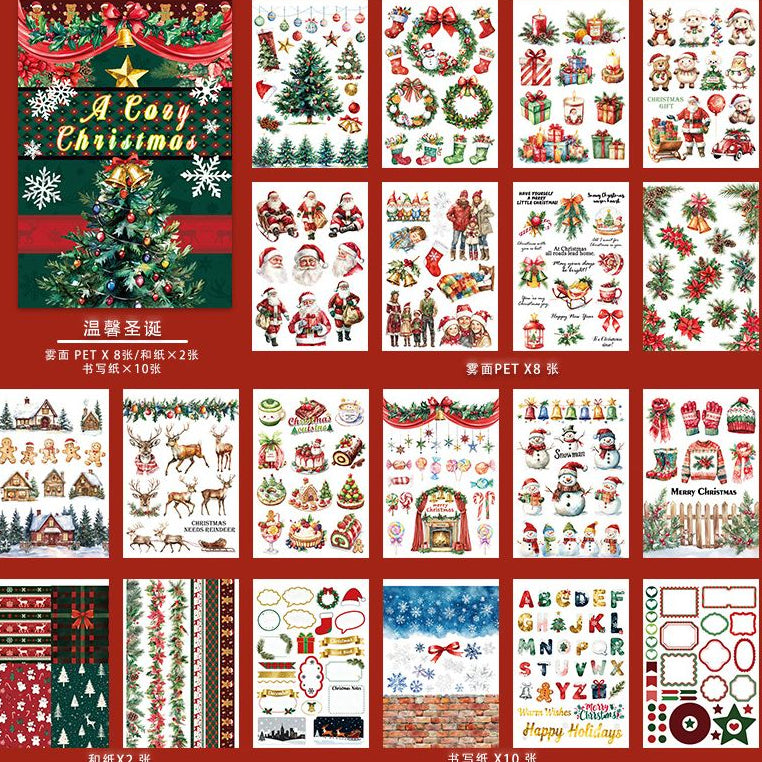 European retro style journal characters sticker book 7 Styles