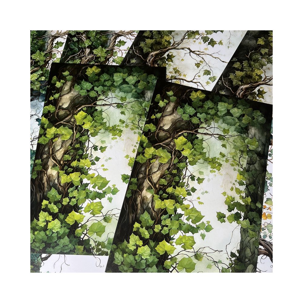 Forest Series Green Plants Background Paper 12 Sheets 13cm x 20cm image 2