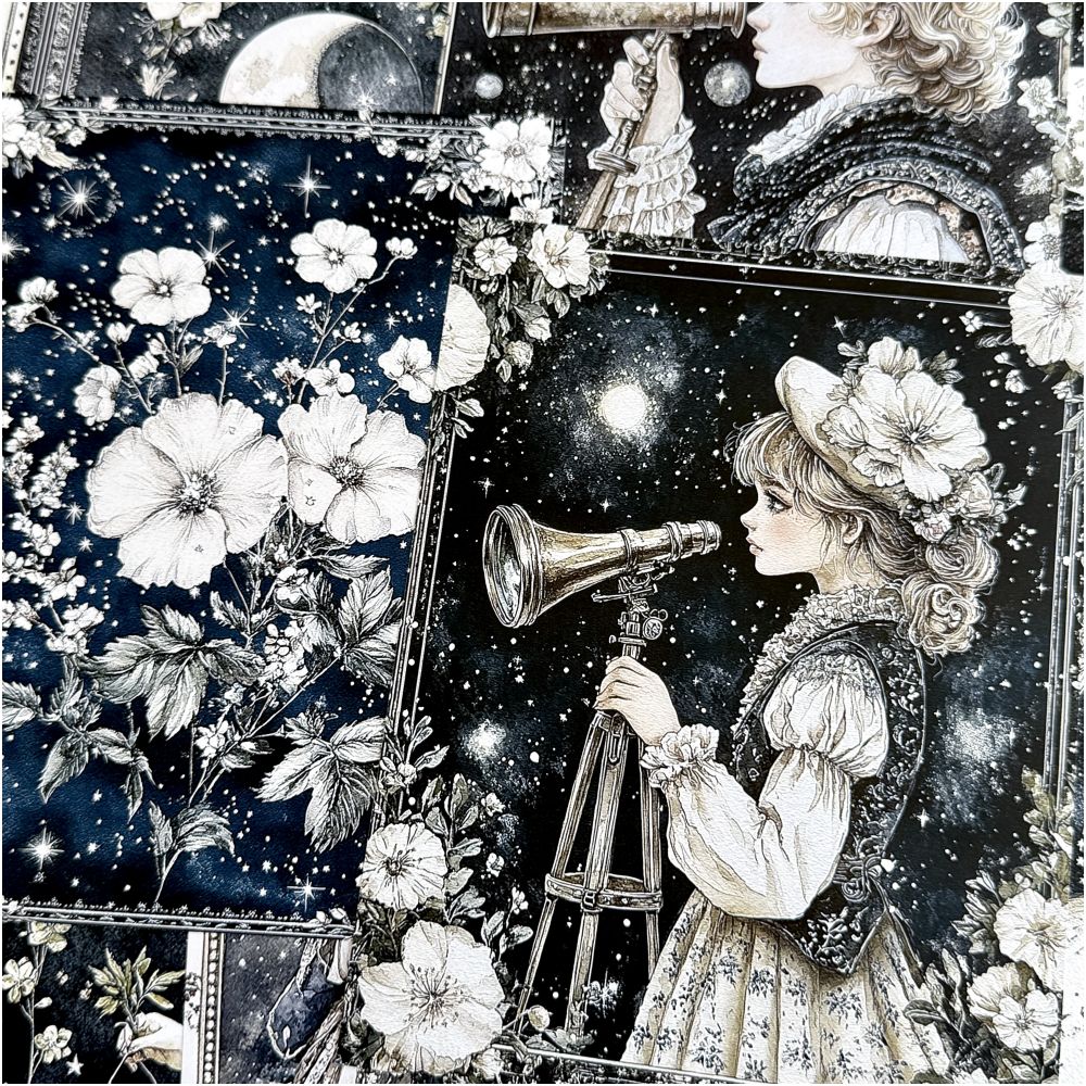 Magic Moon Elf Astronomy Universe Background Paper 20 Sheets 14cm 18cm image 3