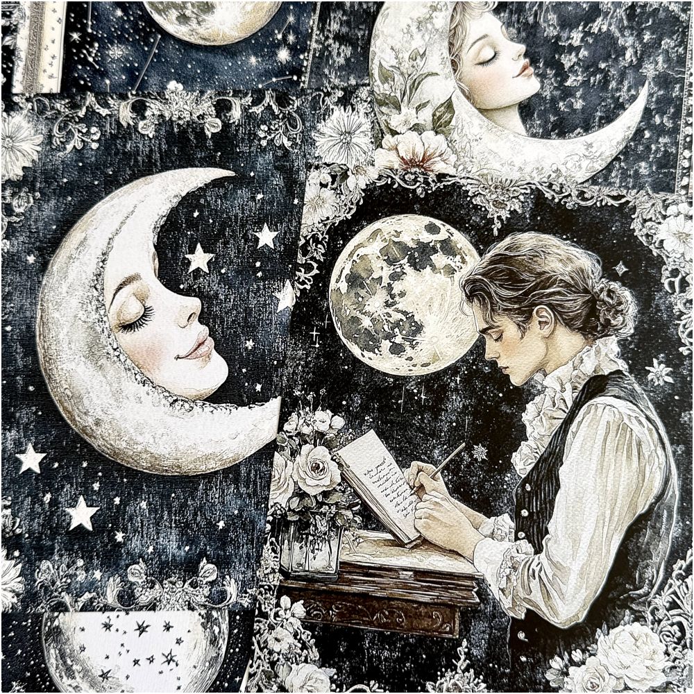 Magic Moon Elf Astronomy Universe Background Paper 20 Sheets 14cm 18cm image 4