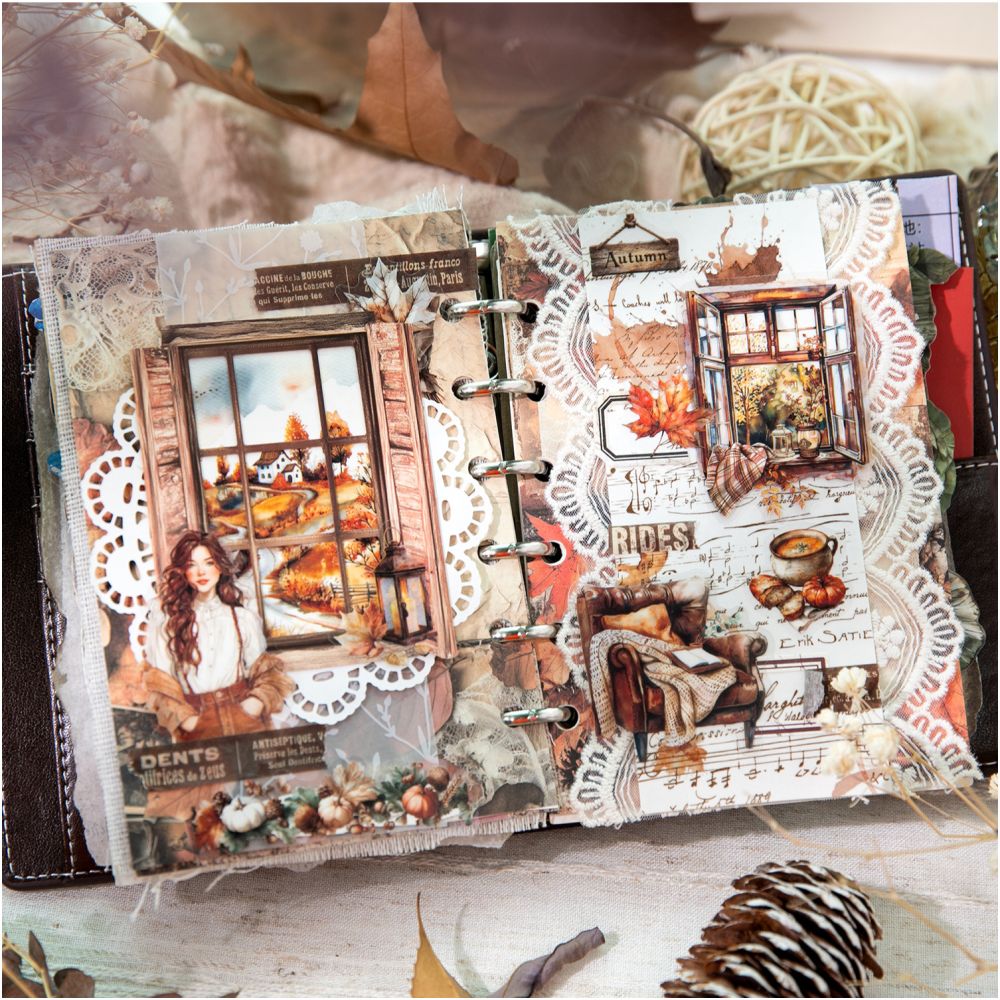 Autumn Series Retro PET Stickers 30 Pcs 6 Styles image 2