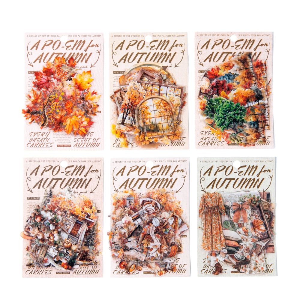 Autumn Series Retro PET Stickers 30 Pcs 6 Styles image 4