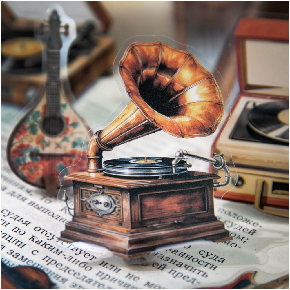 Phonograph Series Retro PET Stickers 30 sheets 4 Types image 1