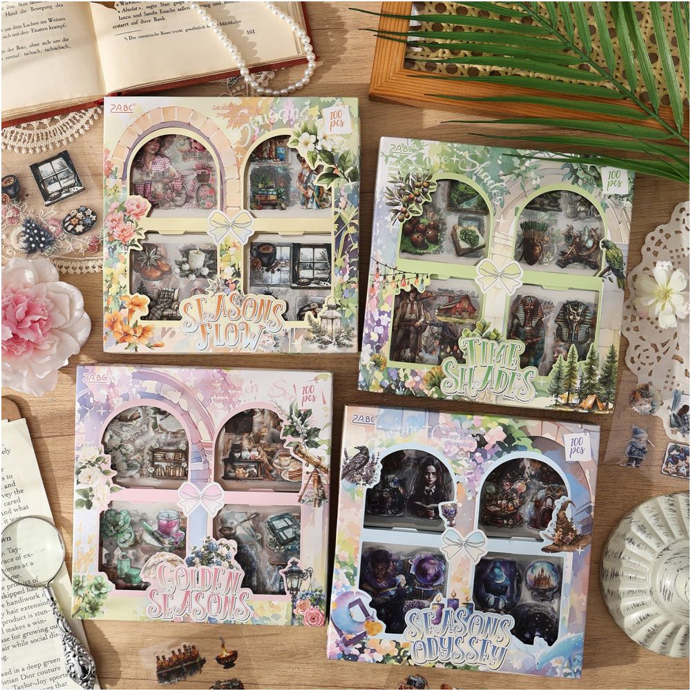 Seasonal Memories Series PET Sticker Set 4 Types 100 Sheets image 0