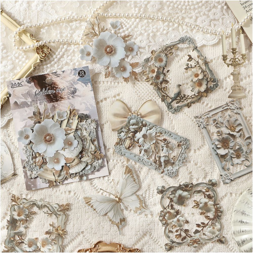 Floral Series Paper Stickers 6 Styles 10 Sheets image 1