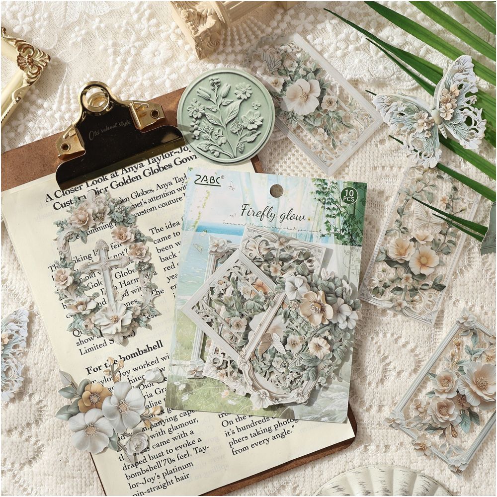 Floral Series Paper Stickers 6 Styles 10 Sheets image 2