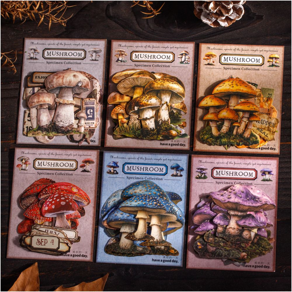 Mushroom Series PET Stickers 25 Pcs 6 Styles image 2