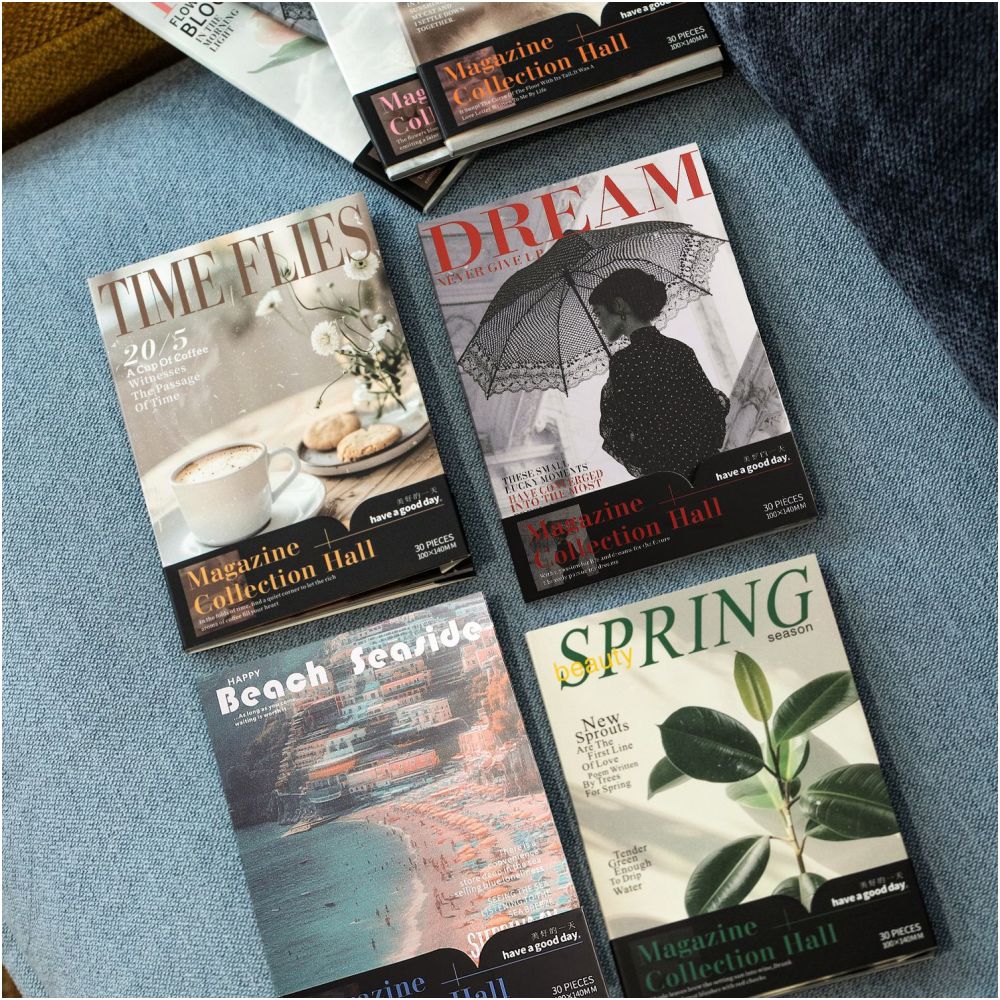 Magazine Collection Series Retro Material Paper 30 Sheets 6 Styles image 3