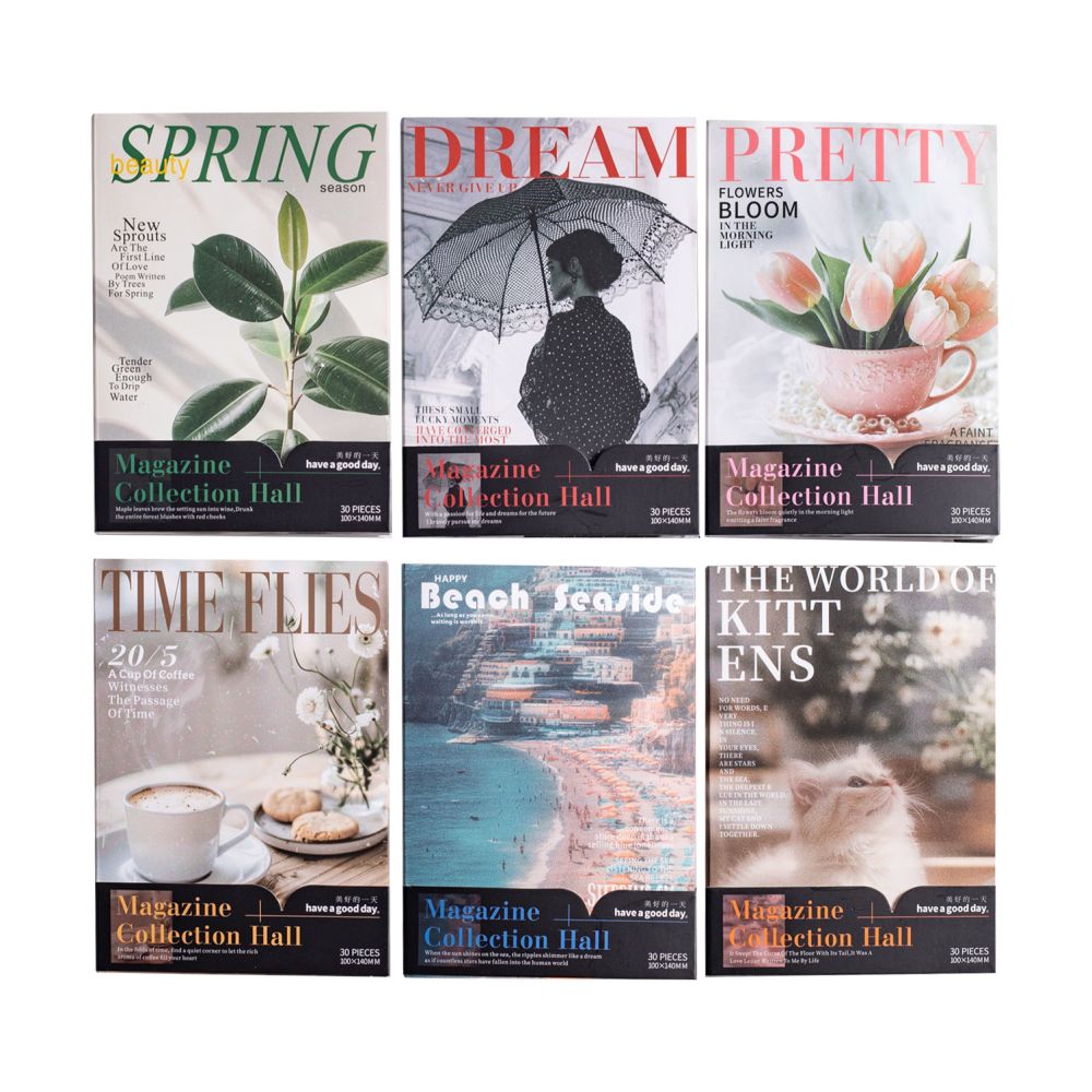 Magazine Collection Series Retro Material Paper 30 Sheets 6 Styles image 4